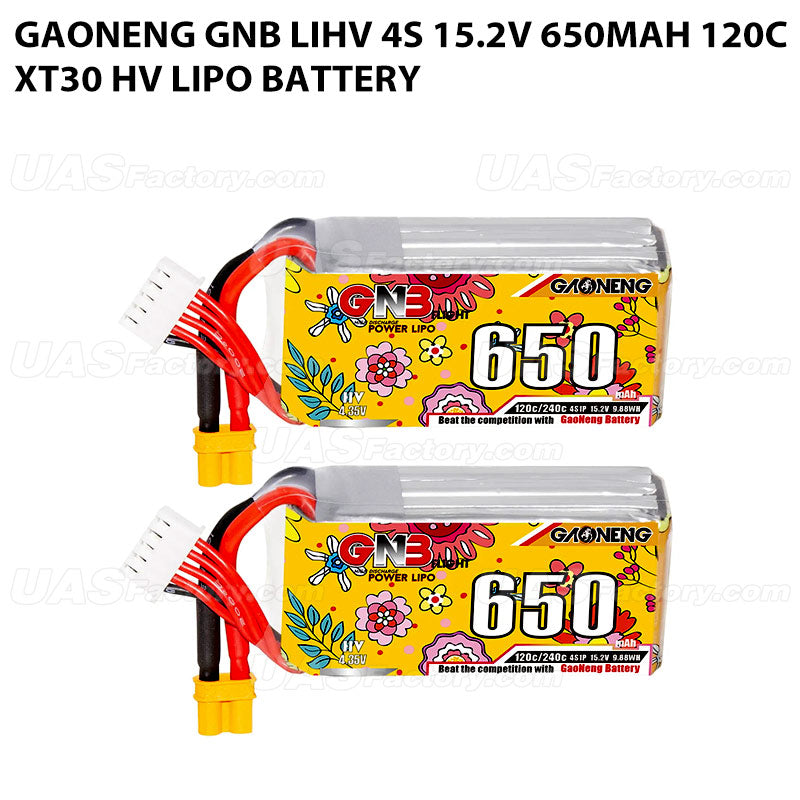 GAONENG GNB LiHV 4S 15.2V 650mAh 120C XT30 HV LiPo Battery