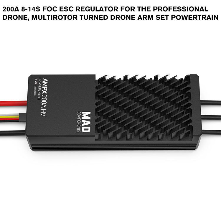 200A 8-14S FOC ESC Regulator For The Professional Drone, Multirotor Turned Drone Arm Set Powertrain