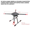 GF-QF650 650mm umbrella foldable Quadcopter carbon fiber frame with Retractable Landing Gear for FPV Aircraft