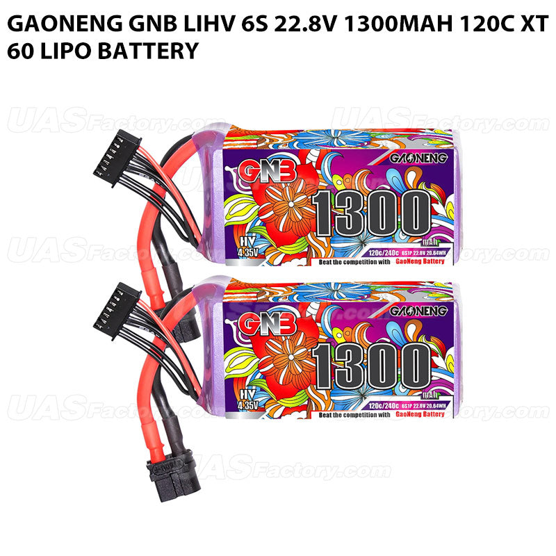 GAONENG GNB LiHV 6S 22.8V 1300mAh 120C XT60 LiPo Battery