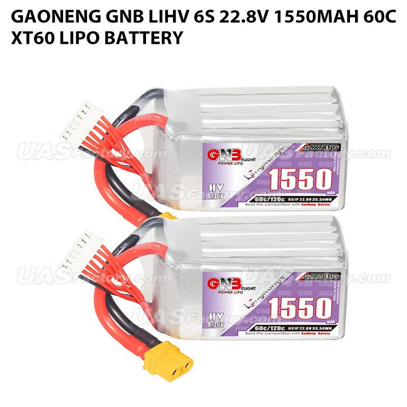 GAONENG GNB LiHV 6S 22.8V 1550mAh 60C XT60 LiPo Battery