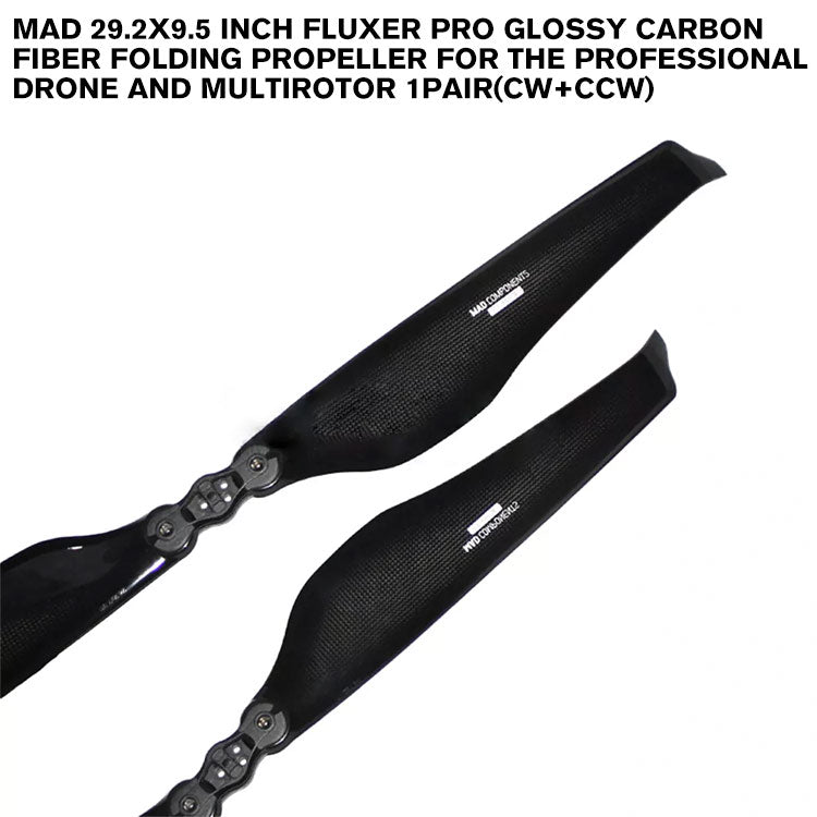 29.2x9.5 Inch FLUXER Pro Glossy Carbon Fiber Folding Propeller For The Professional Drone And Multirotor 1pair(CW+CCW)