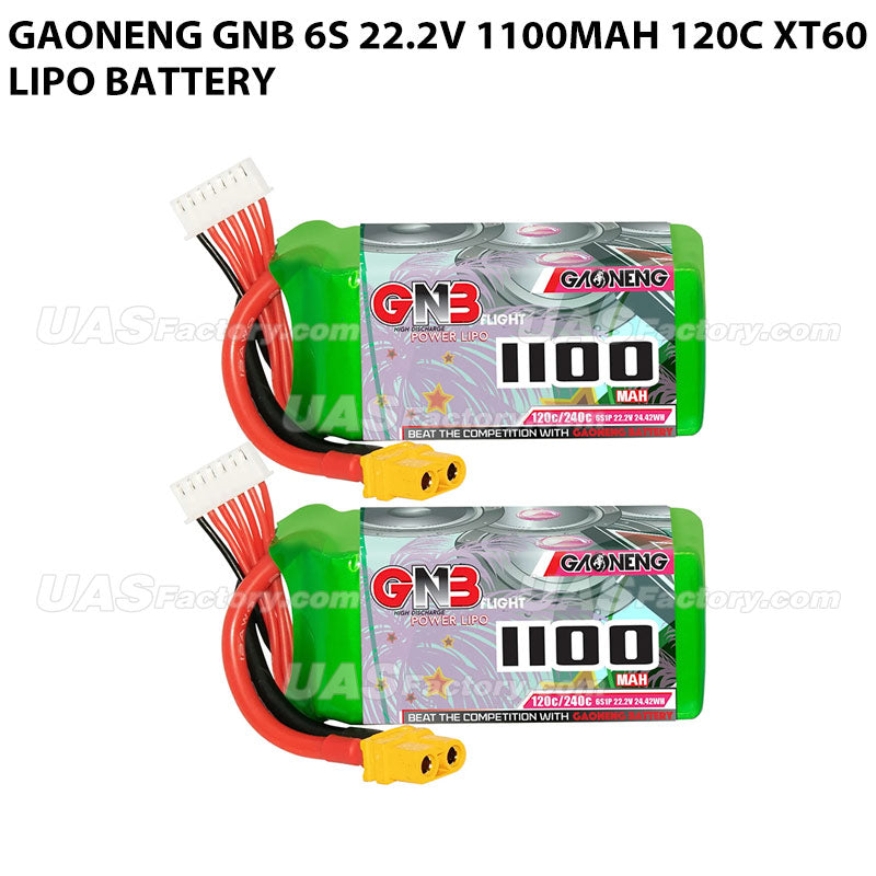 GAONENG GNB 6S 22.2V 1100mAh 120C XT60 LiPo Battery