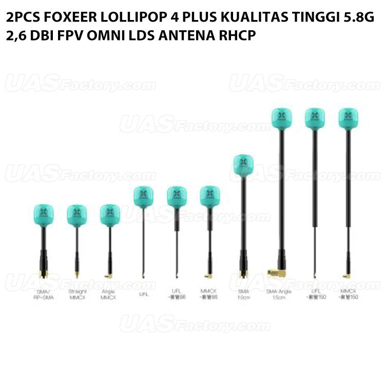 2pcs Foxeer Lollipop 4 Plus Kualitas Tinggi 5.8G 2,6 DBi FPV Omni LDS Antena RHCP