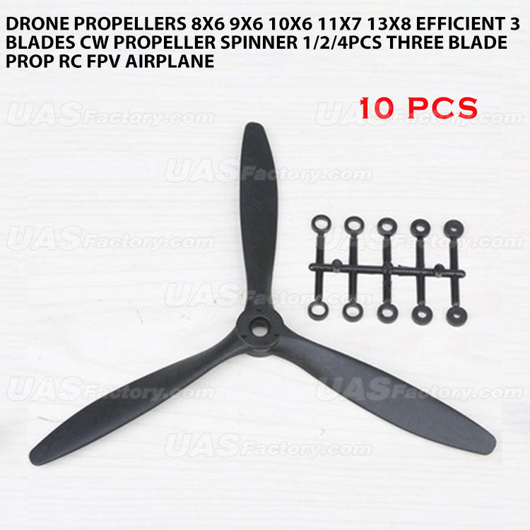 Drone Propellers 8x6 9x6 10x6 11x7 13x8 Efficient 3 Blades CW Propeller Spinner 1/2/4PCS Three Blade Prop RC FPV Airplane