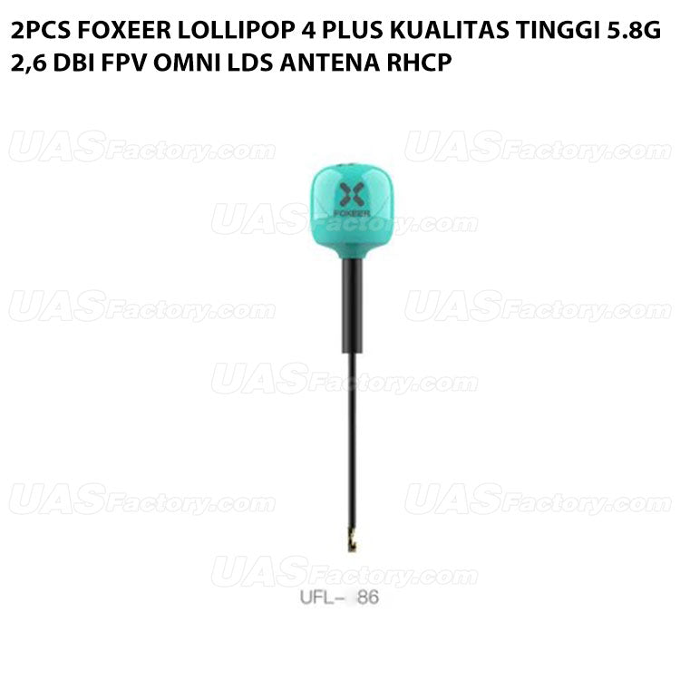 2pcs Foxeer Lollipop 4 Plus Kualitas Tinggi 5.8G 2,6 DBi FPV Omni LDS Antena RHCP