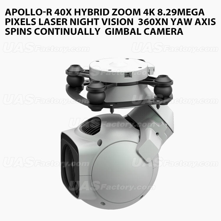 Apollo-R 40X Hybrid Zoom 4K 8.29Mega Pixels Laser Night Vision  360xN Yaw axis spins continually  Gimbal Camera