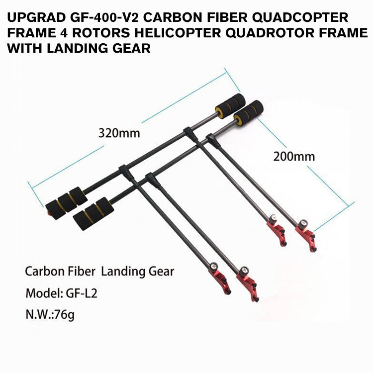 Upgrad GF-400-V2 carbon fiber quadcopter frame 4 rotors helicopter quadrotor frame With Landing gear