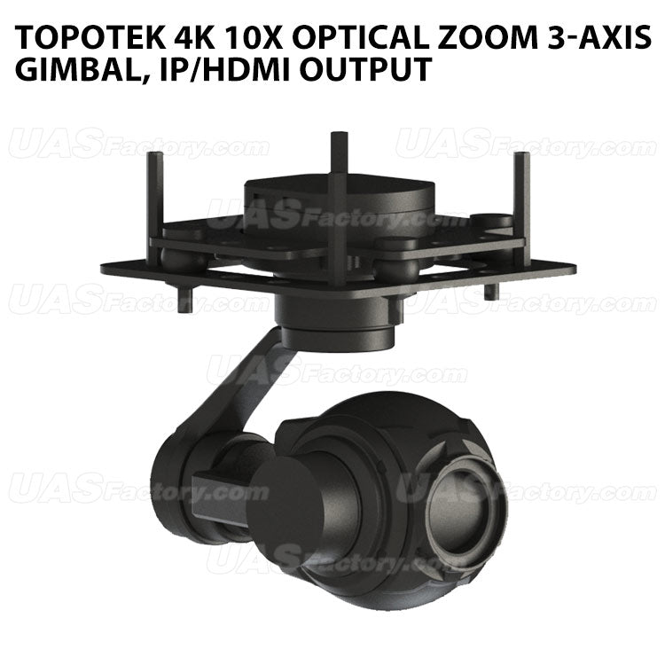 Topotek 4K 10X Optical zoom 3-Axis Gimbal, IP/HDMI output