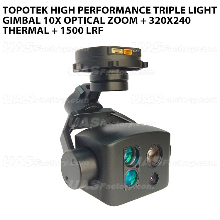 Topotek TH10T3LN High performance Triple Light Gimbal 10X Optical zoom + 320x240 Thermal + 1500 LRF