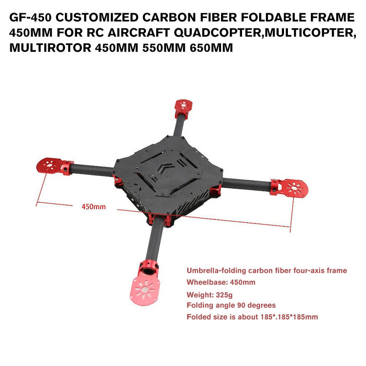 GF-450 Customized carbon fiber foldable frame 450mm for RC Aircraft quadcopter,multicopter,multirotor 450mm 550mm 650mm