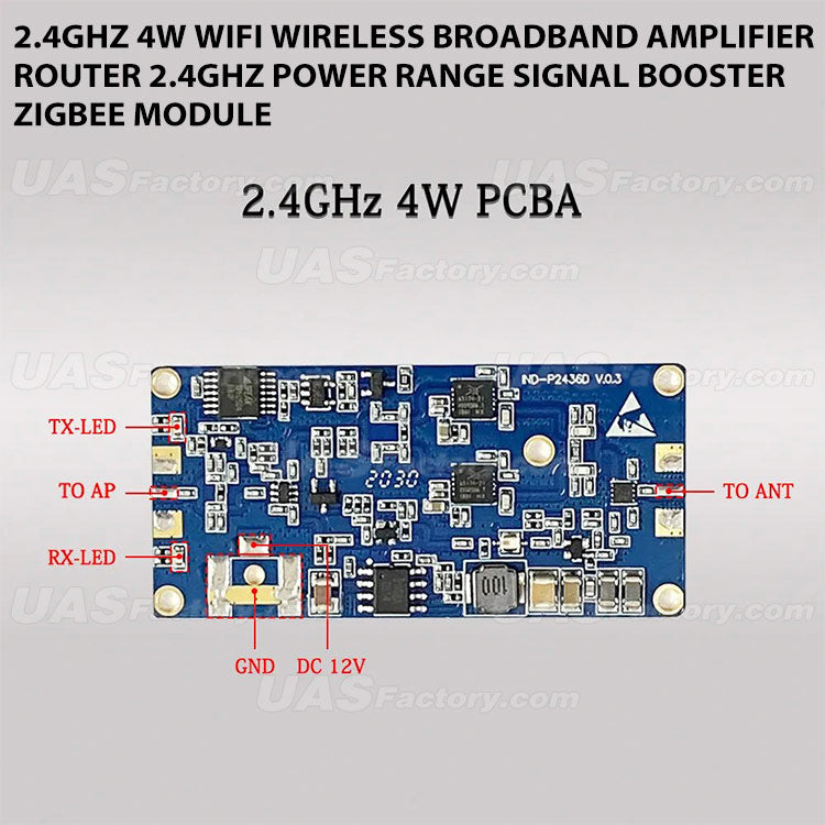 2.4GHz 4W Wifi Wireless Broadband Amplifier Router 2.4Ghz Power Range Signal Booster ZigBee Module