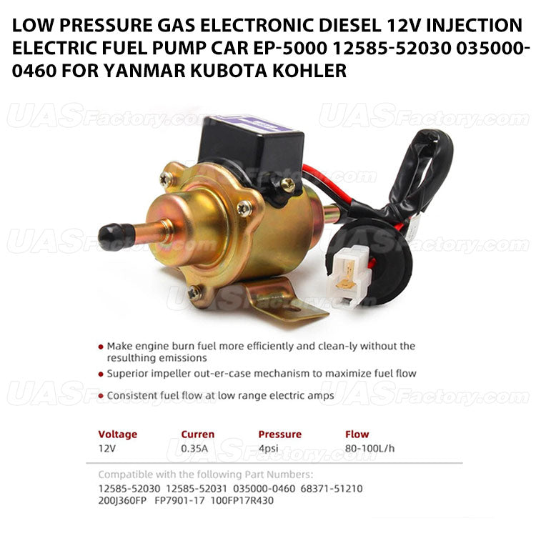 Low Pressure Gas Electronic Diesel 12V Injection Electric Fuel Pump Car EP-5000 12585-52030 035000-0460 For Yanmar Kubota Kohler