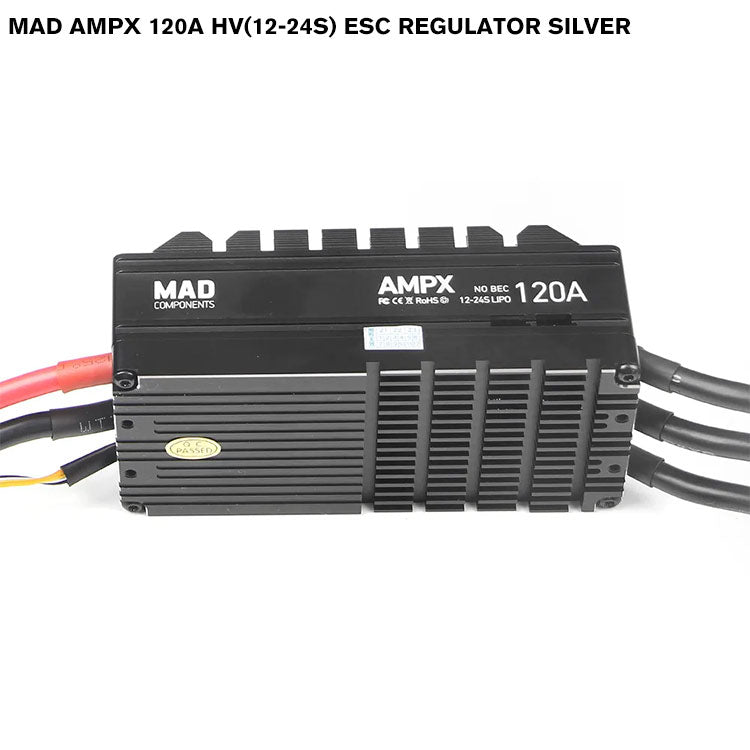 MAD AMPX 120A HV(12-24S) ESC Regulator Silver