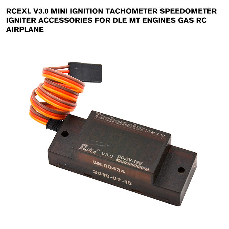 Rcexl V3.0 Mini Ignition Tachometer Speedometer Igniter Accessories for DLE MT Engines Gas RC Airplane