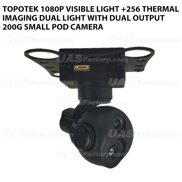 Topotek 1080P visible light +256 thermal imaging dual light with dual output 200g small pod camera