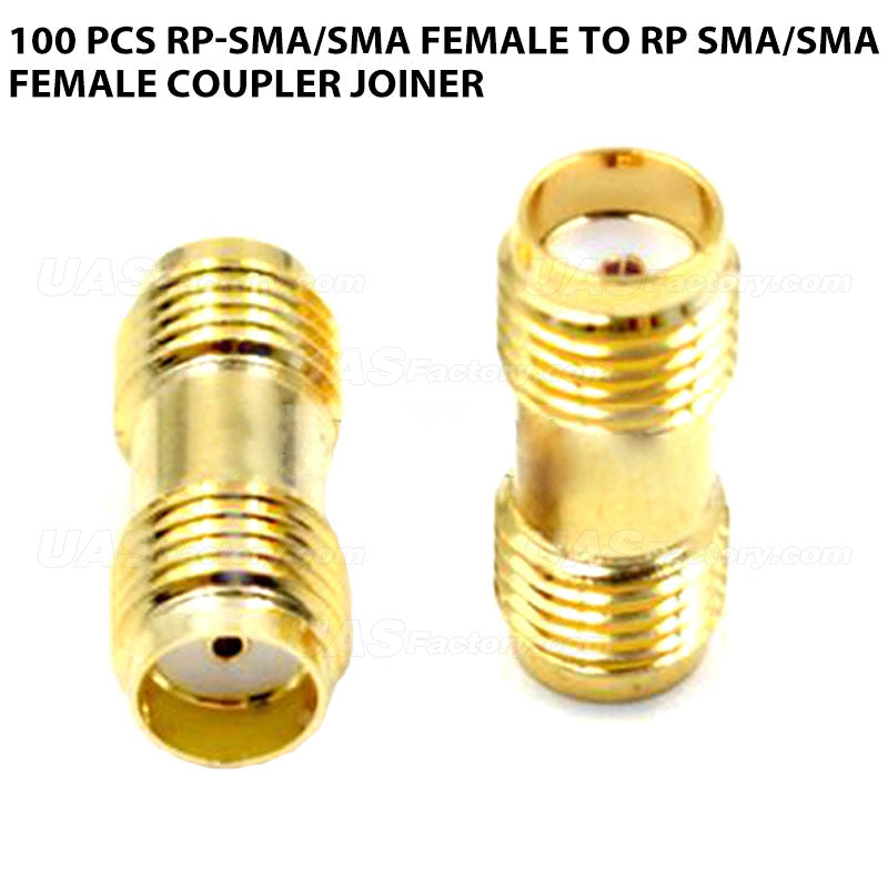 100 PCS RP-SMA/SMA Female to RP SMA/SMA Female Coupler Joiner