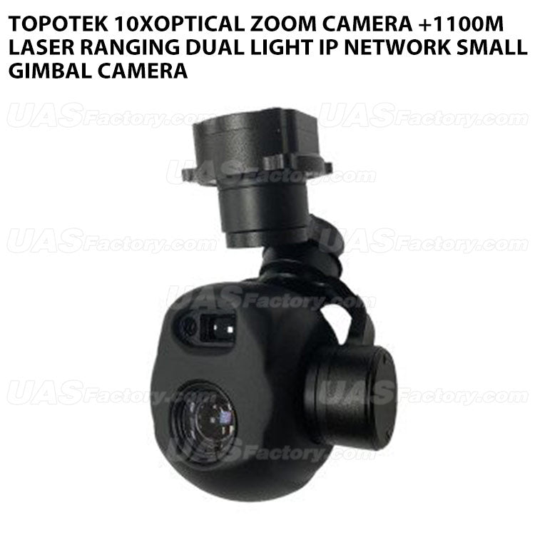 Topotek 10xOptical Zoom Camera +1100m Laser Ranging Dual Light IP network Small Gimbal Camera