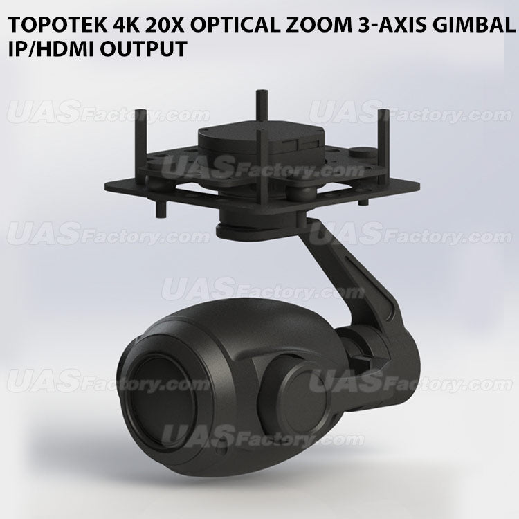 Topotek 4K 20x Optical zoom 3-Axis Gimbal, IP/HDMI output