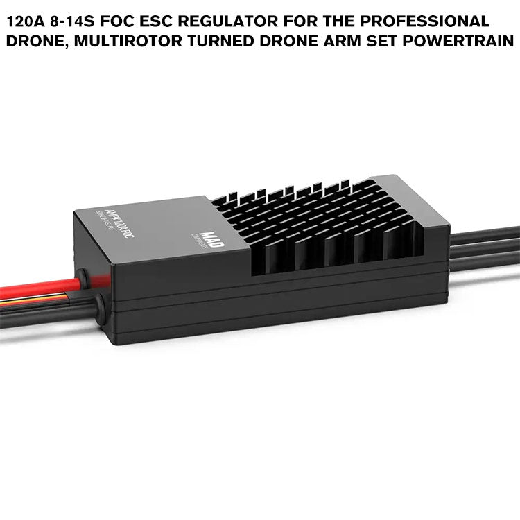 120A 8-14S FOC ESC Regulator For The Professional Drone, Multirotor Turned Drone Arm Set Powertrain