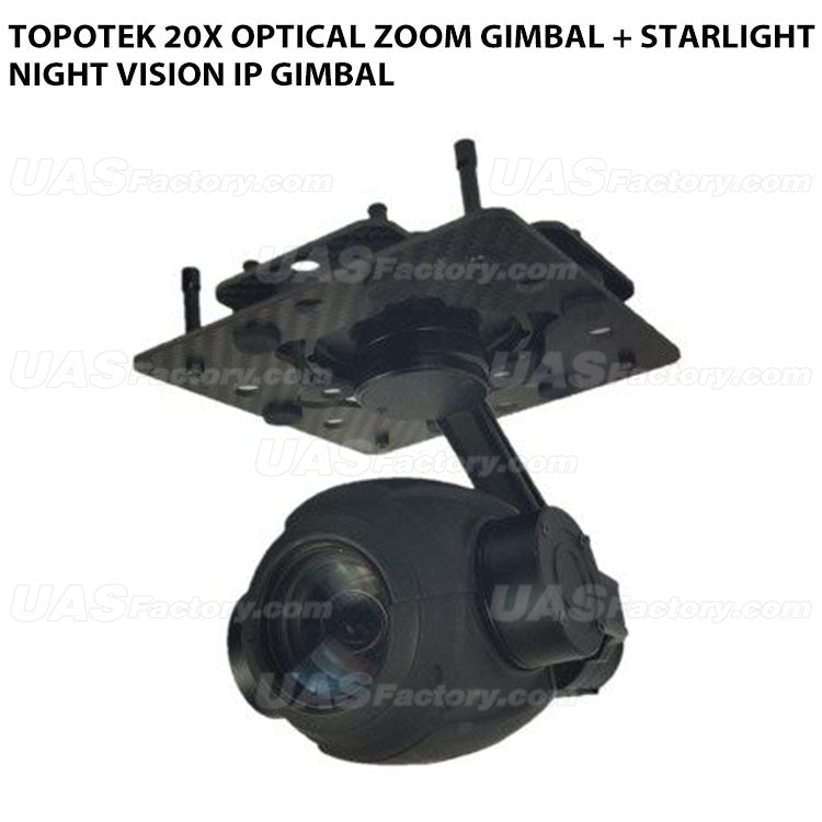 Topotek 20x Optical Zoom Gimbal + Starlight Night Vision IP Gimbal