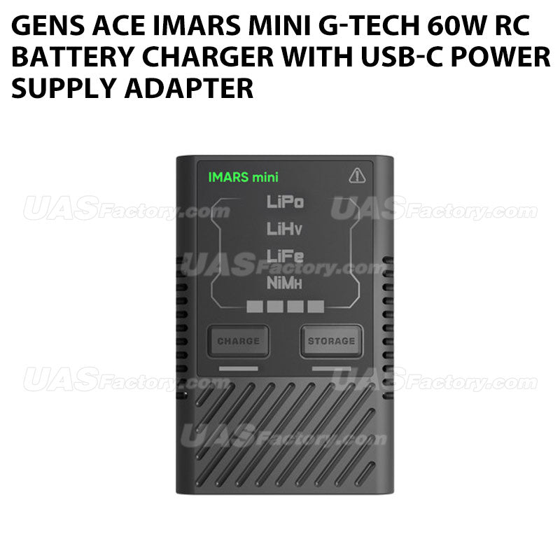 Gens Ace IMARS Mini G-Tech 60W RC Battery Charger With USB-C Power Supply Adapter