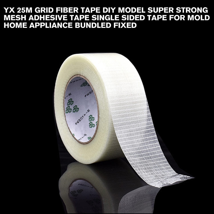 YX 25M Grid Fiber Tape DIY Model Super Strong Mesh Adhesive Tape Single Sided Tape For Mold Home Appliance Bundled Fixed