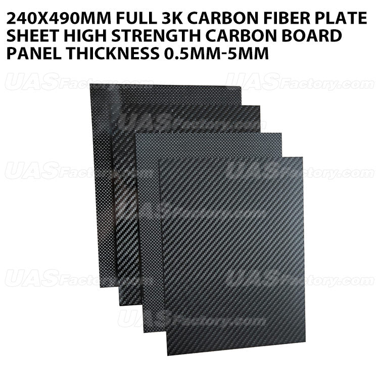 240x490mm Full 3K Carbon Fiber Plate Sheet High Strength Carbon Board Panel Thickness 0.5mm-5mm