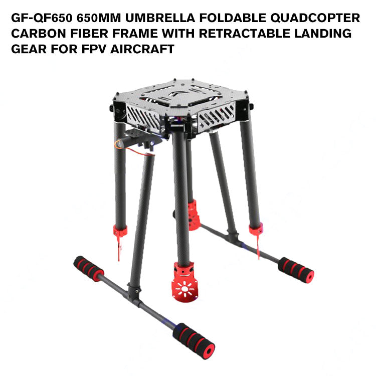 GF-QF650 650mm umbrella foldable Quadcopter carbon fiber frame with Retractable Landing Gear for FPV Aircraft