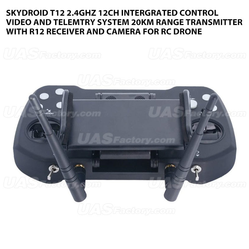 Skydroid T12 2.4GHz 12CH Remote Control with Receiver Three-body Camera 20km Digital Map Transmission Transmitter For RC Drones