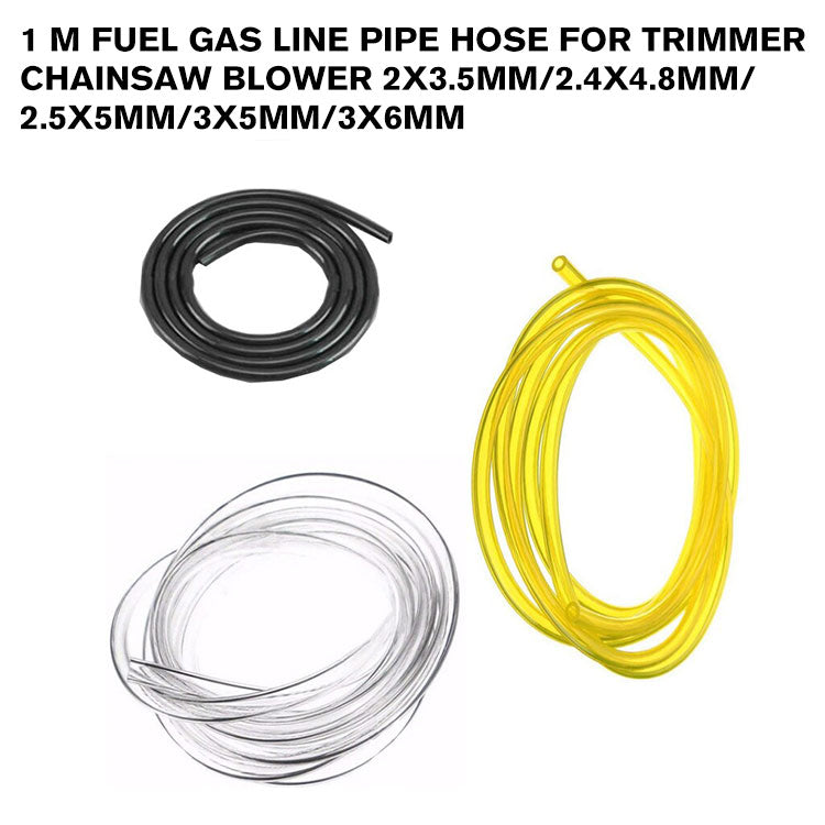 1 M Fuel Gas Line Pipe Hose For Trimmer Chainsaw Blower 2x3.5mm/2.4x4.8mm/2.5x5mm/3x5mm/3x6mm