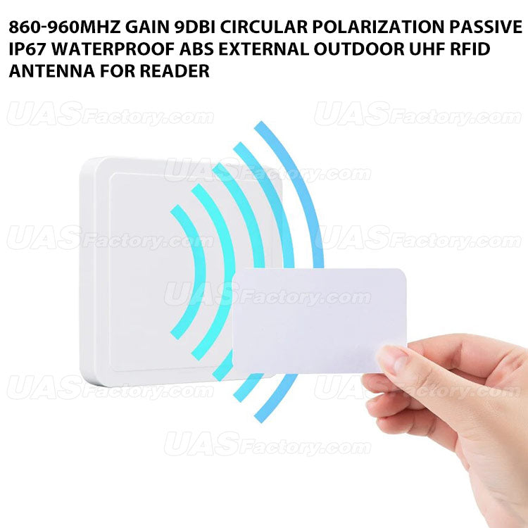 860-960Mhz Gain 9dBi Circular Polarization Passive IP67 Waterproof ABS External Outdoor UHF RFID Antenna for Reader