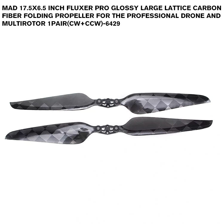 17.5x6.5 Inch FLUXER Pro Glossy Large Lattice Carbon Fiber Folding Propeller For The Professional Drone And Multirotor 1pair(CW+CCW)-6429