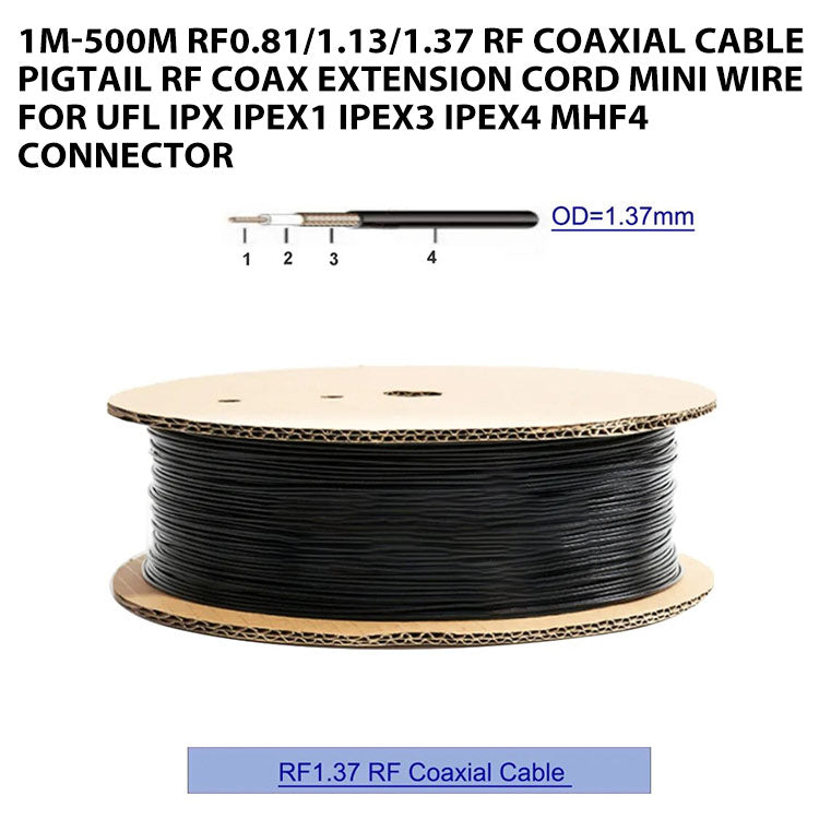 1M-500M RF0.81/1.13/1.37 RF Coaxial Cable Pigtail RF Coax Extension Cord Mini Wire for Ufl IPX IPEX1 IPEX3 IPEX4 MHF4 Connector