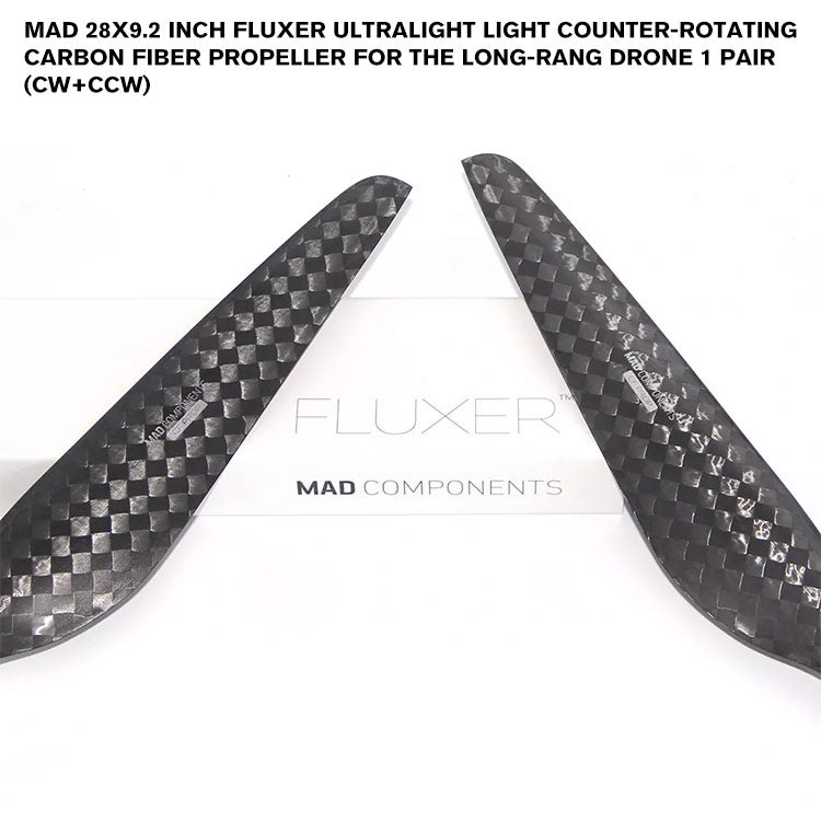 28x9.2 Inch FLUXER Ultralight Light Counter-Rotating Carbon Fiber Propeller For The Long-Rang Drone 1 Pair (CW+CCW)