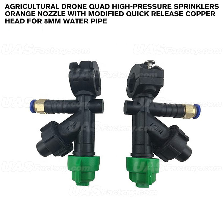 Agricultural Drone Quad High-pressure Sprinklers Orange Nozzle With Modified Quick Release Copper Head For 8mm Water Pipe