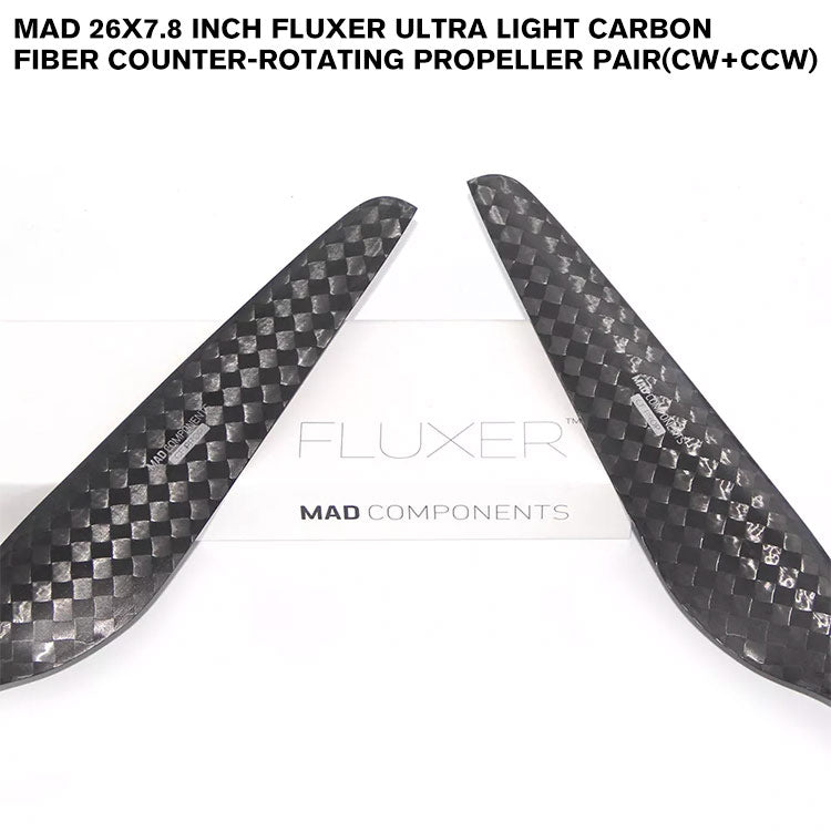 26x7.8 Inch FLUXER Ultra Light Carbon Fiber Counter-Rotating Propeller Pair(CW+CCW)