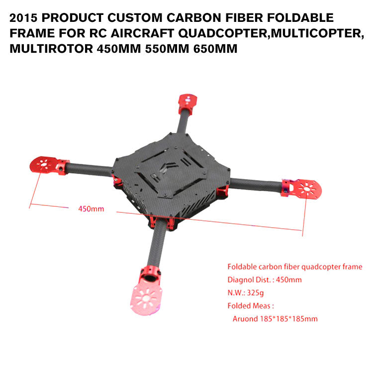 2015 PRODUCT!!Custom carbon fiber foldable frame for RC Aircraft quadcopter,multicopter,multirotor 450mm 550mm 650mm