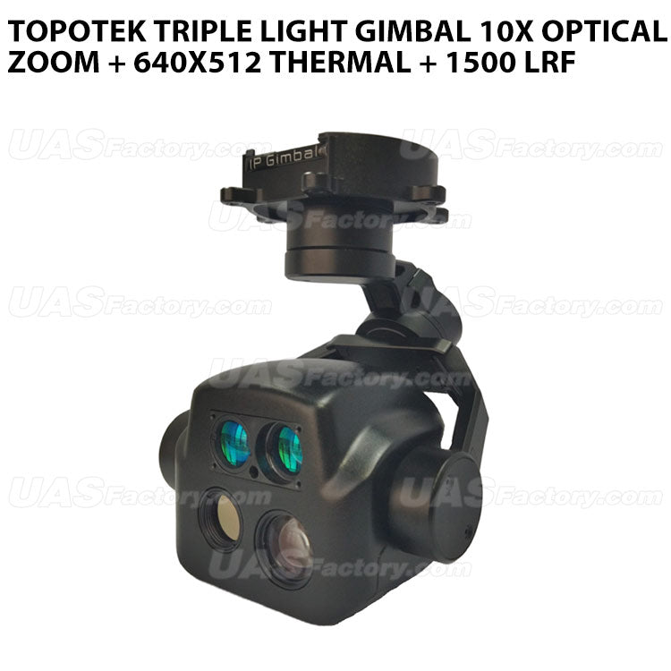 Topotek TH10T6LN Triple Light Gimbal 10X Optical zoom + 640x512 Thermal + 1500 LRF