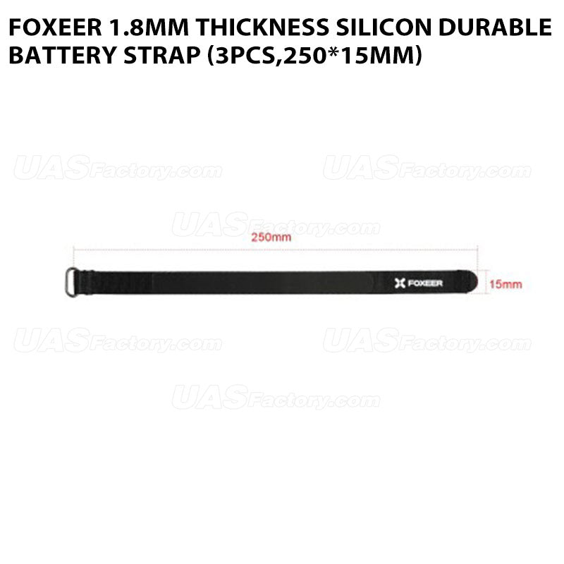 Foxeer 1.8mm Thickness Silicon Durable Battery Strap (3pcs,250*15mm)