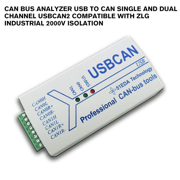 CAN Bus Analyzer USB to Can Single and Dual Channel Usbcan2 Compatible with ZLG Industrial 2000V Isolation