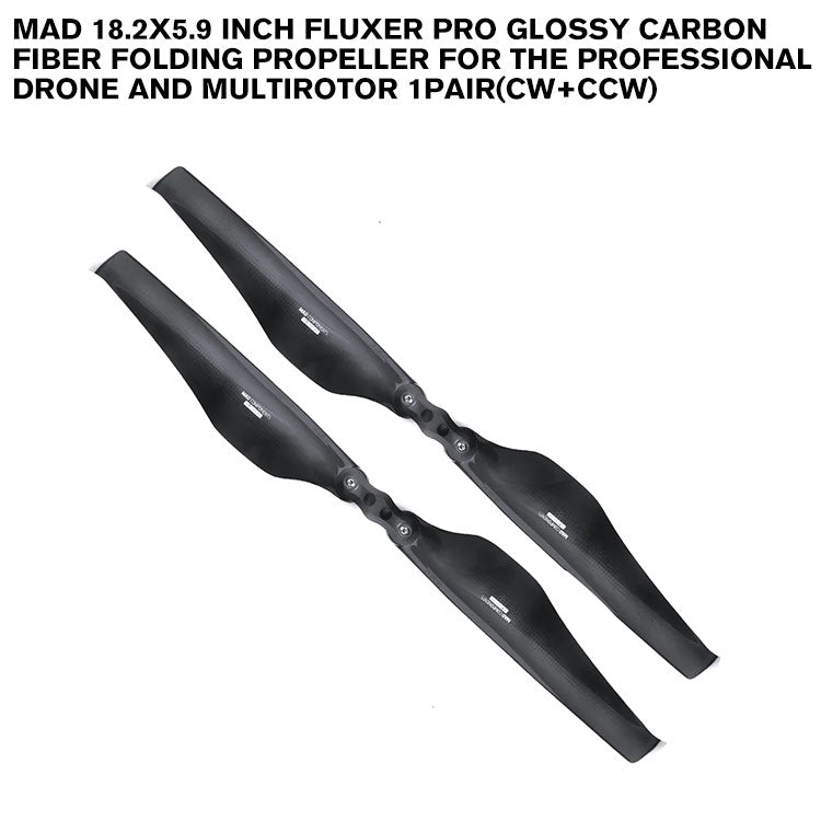 18.2x5.9 Inch FLUXER Pro Glossy Carbon Fiber Folding Propeller For The Professional Drone And Multirotor 1pair(CW+CCW)