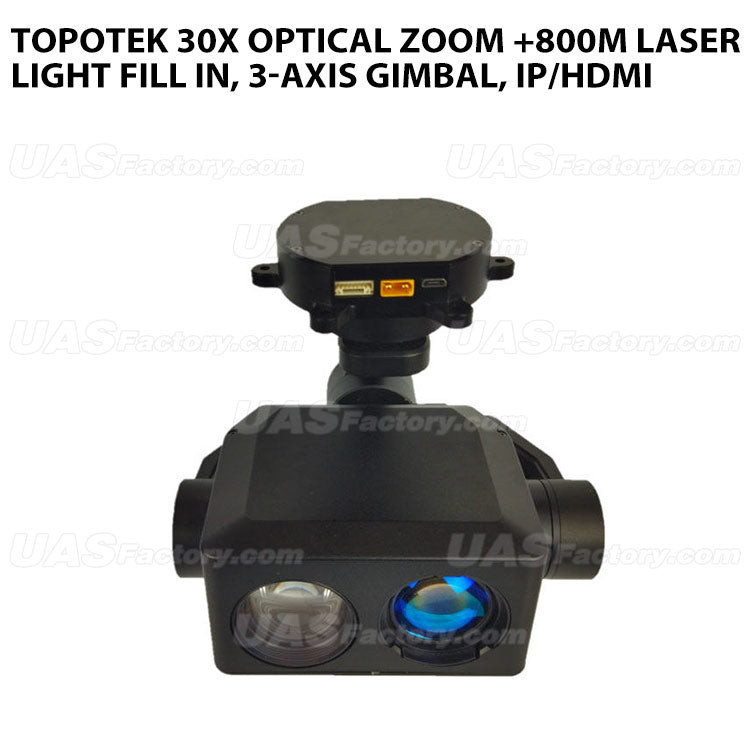 Topotek 30x Optical zoom +800m Laser light fill in, 3-Axis gimbal, IP/HDMI