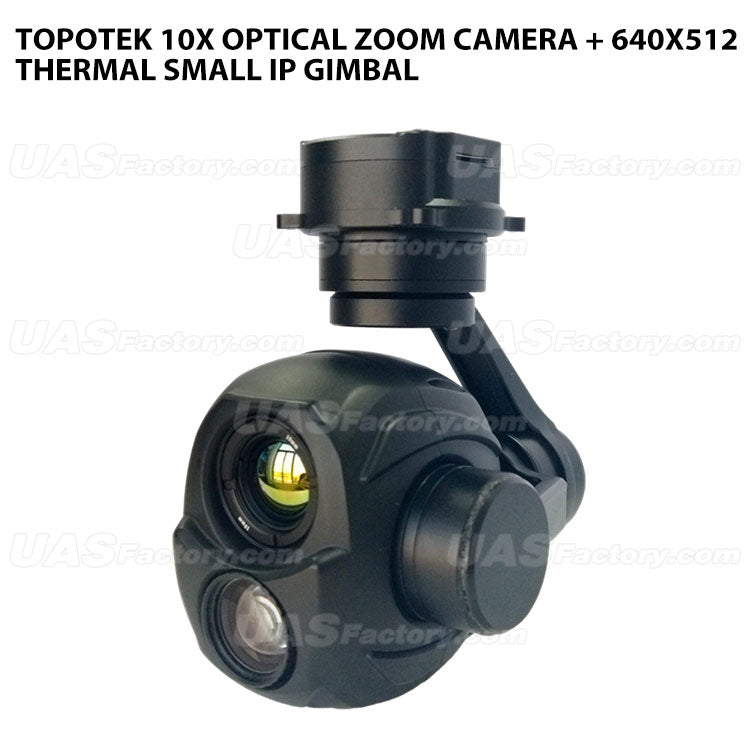 Topotek 10x Optical Zoom Camera + 640x512 Thermal Small IP Gimbal