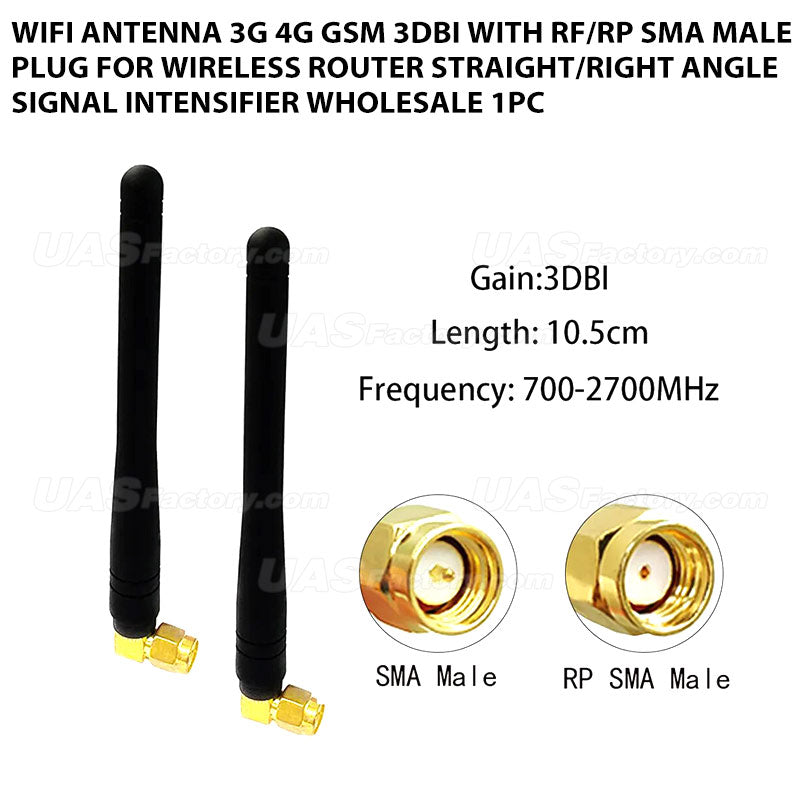 Wifi Antenna 3G 4G GSM 3dBi with RF/RP SMA Male Plug for Wireless Router Straight/Right Angle Signal Intensifier Wholesale 1pc