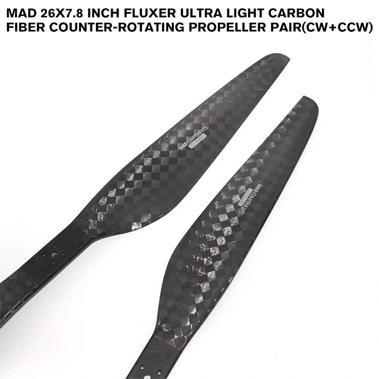 26x7.8 Inch FLUXER Ultra Light Carbon Fiber Counter-Rotating Propeller Pair(CW+CCW)