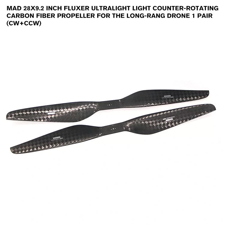 28x9.2 Inch FLUXER Ultralight Light Counter-Rotating Carbon Fiber Propeller For The Long-Rang Drone 1 Pair (CW+CCW)