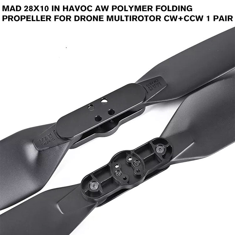 28x10 In HAVOC AW Polymer Folding Propeller For Drone Multirotor CW+CCW 1 Pair