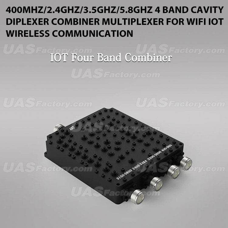 400MHz/2.4GHz/3.5GHz/5.8GHz 4 Band Cavity Diplexer Combiner Multiplexer For WiFi IOT Wireless Communication