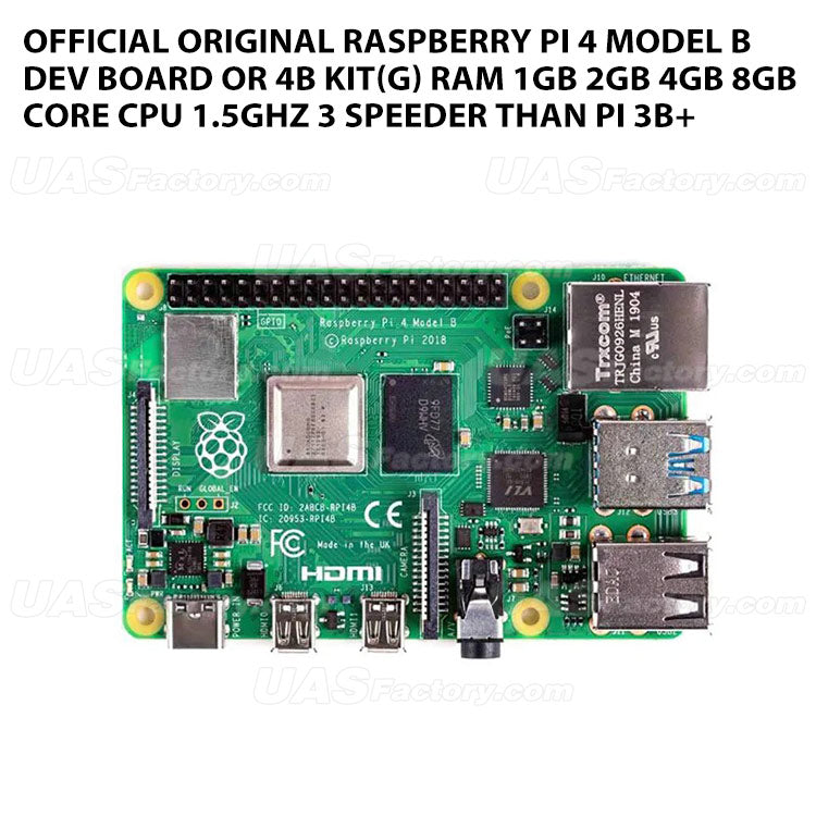 Official Original Raspberry Pi 4 Model B Dev Board or 4b Kit(G) RAM 1GB 2GB 4GB 8GB Core CPU 1.5Ghz 3 Speeder Than Pi 3B+